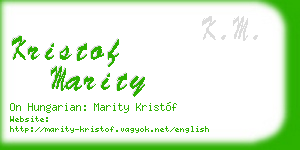 kristof marity business card