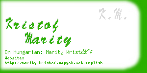 kristof marity business card